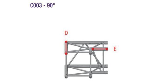 Prolyte Truss H40V-C003 Winkel 2-Weg 90 Grad schwarz