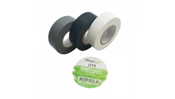 Megatape UT4 PVC-Klebeband 19mm x 20m Schwarz