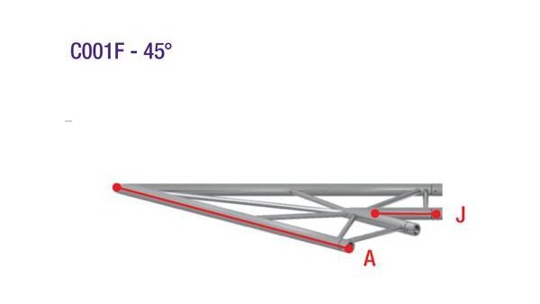 Prolyte Truss H40L-C001F Ecke 2-Wege 45 Grad flach