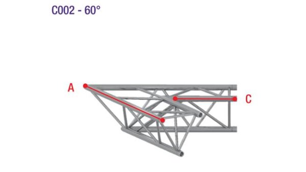 Prolyte Truss X30D-C002 Winkel 2-Weg 60 Grad