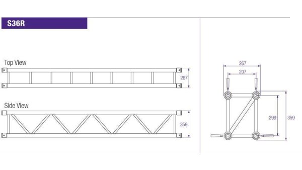 Prolyte Truss S36R-L050 Gerade 0,5m