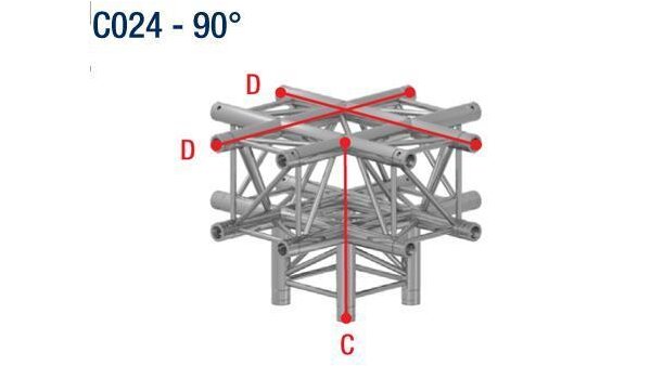 Prolyte Truss E20V-C024 Kreuz 5-Weg vertikal